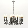 Vintage Style Metal Chandelier With Multiple Arms And Candle Shaped Bulbs