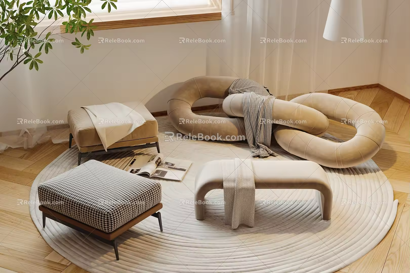 Sofa stool 3d model