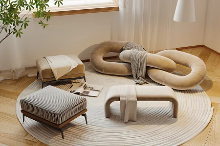 Sofa stool 3d model