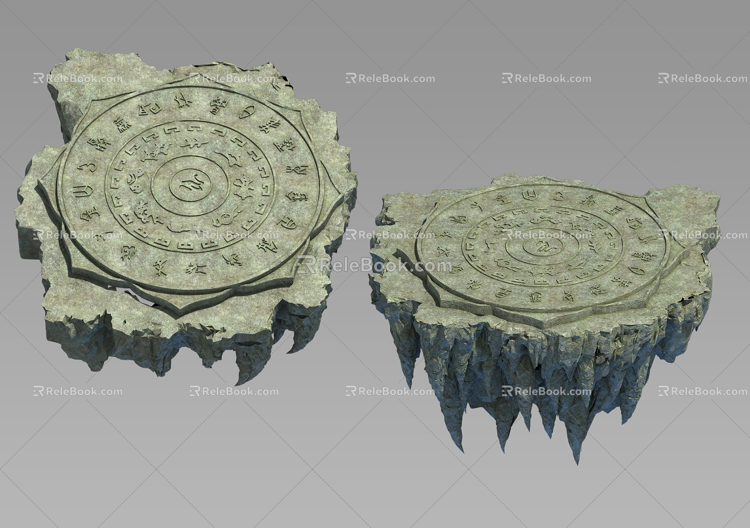 Three Shading and Two Platforms High Terra, Mountain Terra, Round Terra, Array Transmit Battle Taiwan National Wind Martial Arts, Xianxia Wind, Game Wind 3d model