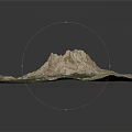 3D Garden Landscape Terrain Model With Mountains And Green Areas