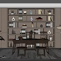 New Chinese Style Study 3d model