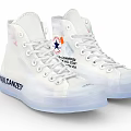 Converse All Star White High Top Canvas Shoes with Cancelled Lettering and Transparent Sole