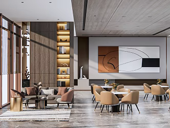 Light luxury reception area sales department 3d model