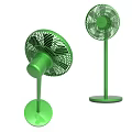Two Green Electric Fans with Modern Design for Home Daily Use