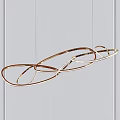 Modern Gold Metallic Chandelier With Curved Abstract Lines For Artistic Interior Decor