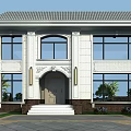Classical Detached Villa Exterior With Stone Facade Large Windows And Grand Entrance