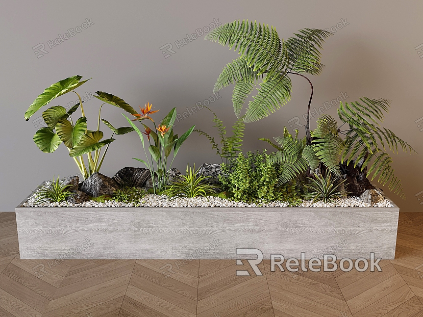 Plant Pile Indoor Landscaping Plant Pile Plant Combination Plant Landscaping Pteridophyte model