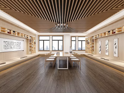 modern reading room 3d model