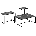 Modern Nesting Side Tables With Black Metal Frame And Marble Top Design 3d model