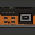 Modern Computer Control Panel 3D Model With Orange Gray Design Interface And Buttons
