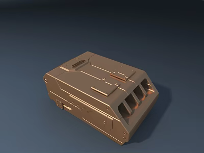 Golden Metallic Car Part 3D Model With Structural Design And Vents 3d model
