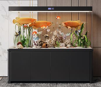 modern fish tank aquarium 3d model