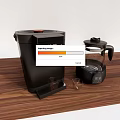 Modern Black Coffee Maker With Digital Display And Glass Carafe On Wooden Tabletop