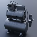 Smart Machine Industrial Air Compressor With Dual Cylindrical Tanks Top Motor And Control System 3d model