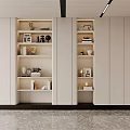 Modern Minimalist Bookcase Design With Shelves Books And Decorative Ornaments