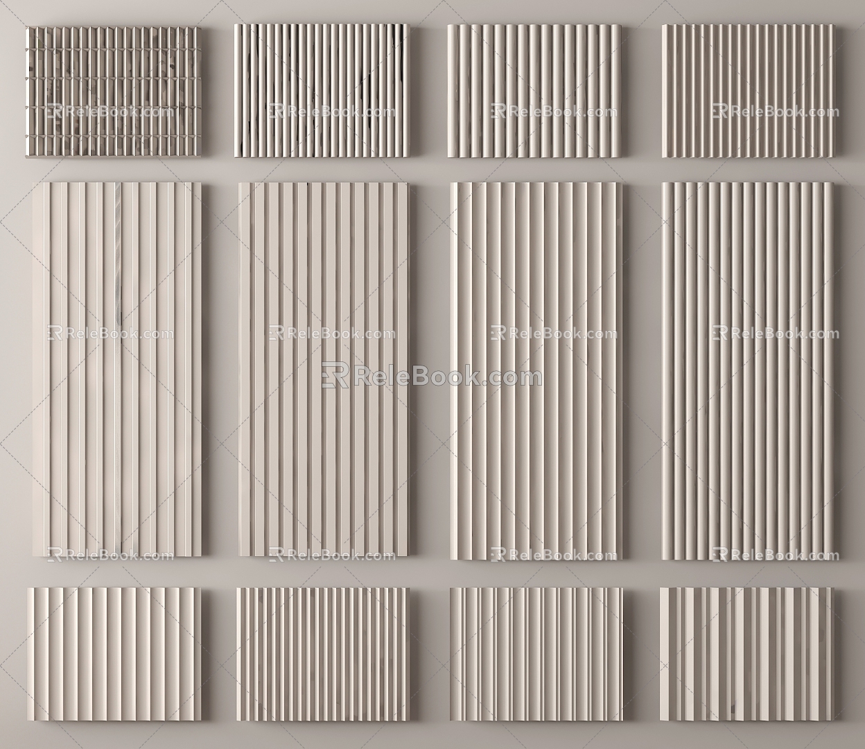 Wall Panel Great Wall Panel Grille Panel Wall Panel Wood veneer Line Background Wall Wave Board 3d model