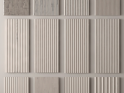 Wall Panel Great Wall Panel Grille Panel Wall Panel Wood veneer Line Background Wall Wave Board 3d model