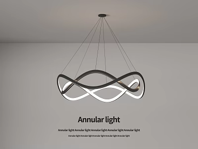 Modern Korea Style Annular LED Ceiling Light Fixture Interior Design 3d model