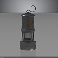 Vintage Silver Metal Lantern With Hook Western Union Label And Bottom Reflection