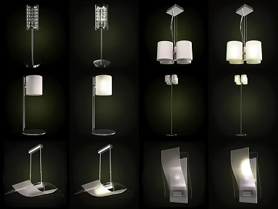 Stylish Modern Chandeliers With Various Designs For Interior Decoration 3d model