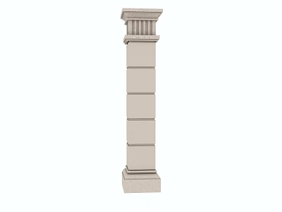 Classical Roman Column with Ornate Capital and Smooth Shaft Architectural Design 3d model