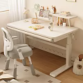 Adjustable Kids Study Desk and Chair Set with Ergonomic Design Lamp Books and Stationery
