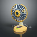 Efficient Yellow Computer Cooling Fan With Control Panel And Stable Power Cord Base 3d model