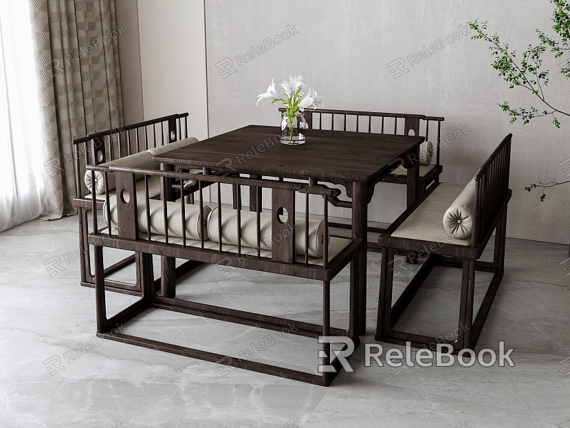 New Chinese Dining Table and Chair Combination model