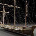 Exquisite Sailing Ship Model With Three Masts And Fine Details 3d model