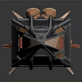 Futuristic Cosmic Spaceship 3D Model With Orange Gray Design And Aerodynamic Structure
