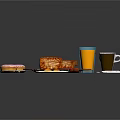 Delicious Breakfast Spread With Donut Toast Fried Eggs Sausages Orange Juice Coffee And Newspaper Mat