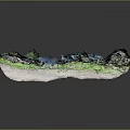 Colorful 3D Terrain Model With Blue Green White Mountain And Valley Textures