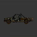Camouflage Vintage Pickup Truck With Rugged Exterior And Military Style Design