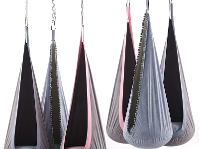 Cozy Indoor Hanging Chairs In Different Colors With Soft Fabric Material 3d model