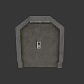 Gray Metallic Industrial Door With Green Indicator Light And Control Panel