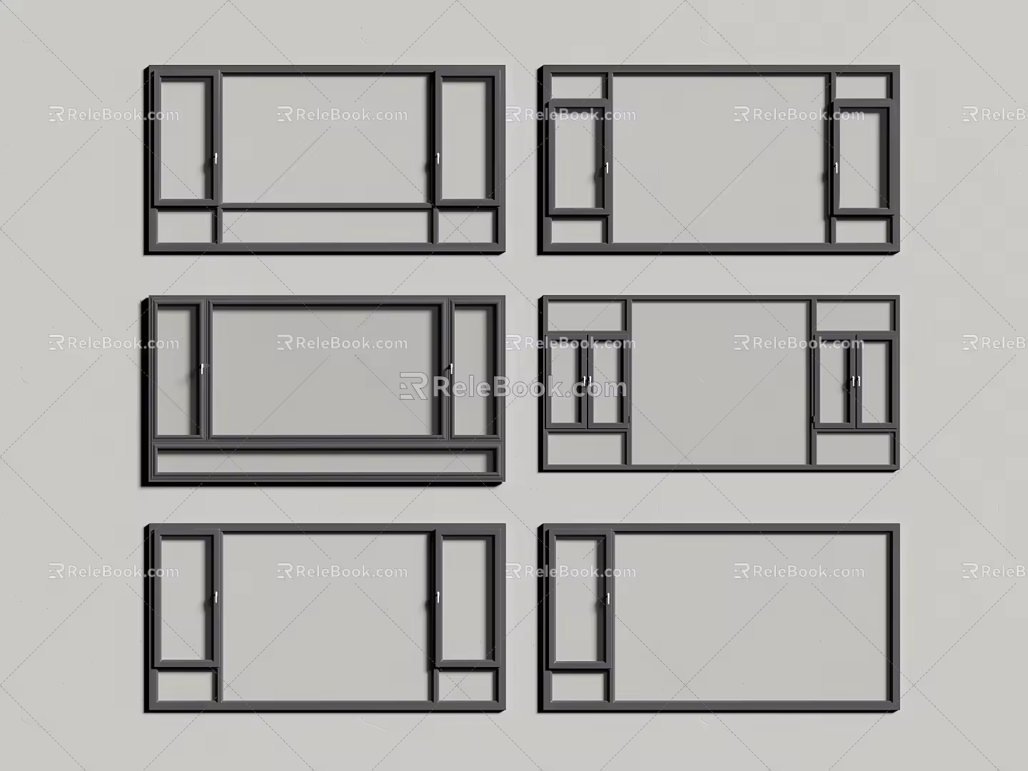 modern window broken bridge window casement window floor-to-ceiling window aluminum alloy window 3d model