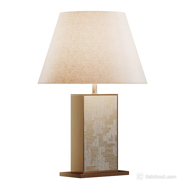 Modern Table Lamp With Fabric Shade And Sleek Metal Base Design 3d model