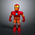 Red And Gold Iron Man Figure With Blue Eyes And Chest Light Standing Pose