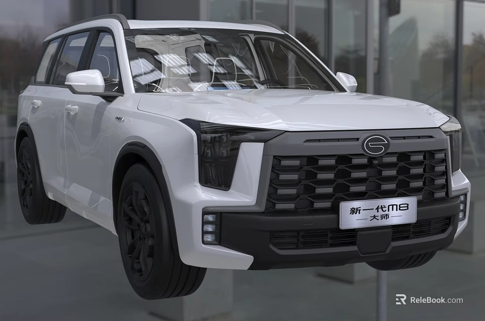 New Generation White GAC SUV with Bold Front Grille and Black Alloy Wheels Design 3d model 