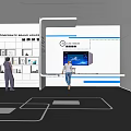 Modern Exhibition Hall Enterprise Science and Technology Exhibition Hall Corridor Exhibition Hall Touch Control Machine Enterprise Brand Honor Wall Enterprise Publicity Wall Image Wall Display Wall 3d model