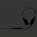 Over ear Headphones Featuring Sleek Black Design Leather Ear Cups and Coiled Cable