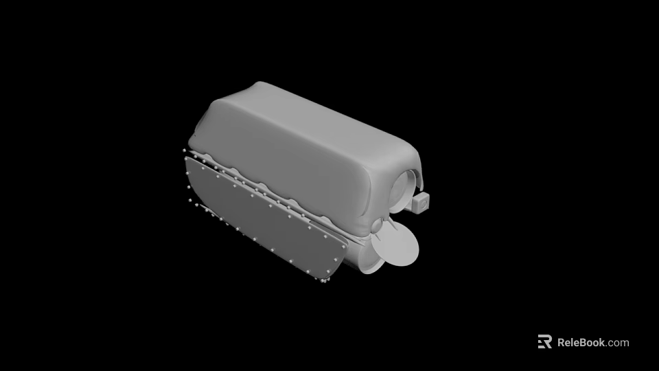 Gray Tracked Mechanical Equipment 3D Model With Detailed Structure Design 3d model 