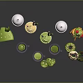 Green Themed Desserts Featuring Creamy Shakes Layered Cake And Frosted Donuts
