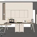 Modern Office Interior With Minimalist Desk White Cabinets And Ergonomic Chair