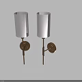 Modern Wall Sconces with White Fabric Shades and Golden Brass Bases for Interior Decor