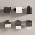 Black Modern Wall Mounted Toilet Paper Holders And Tissue Boxes For Bathroom Living Supplies
