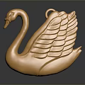 Golden Swan Shaped Fashion Accessory Pendant With Detailed Feather Design For Clothing
