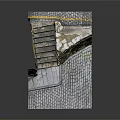 Detailed Scene Construction With Yellow Wall Stone Steps And Cobblestone Pavement
