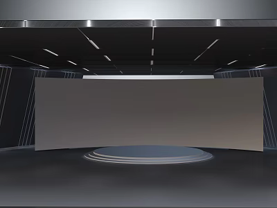 Cartoon Scene of Modern Open Kitchen Interior With Island Counter And Appliances 3d model